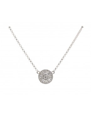 Gargantilha de pizza em ouro branco 18 k - 0012470 Gargantilha de pizza em ouro branco 18 k - 0012470